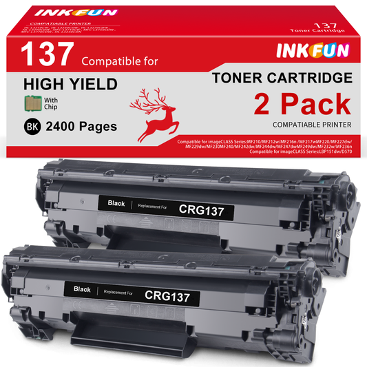 137 CRG137 Toner Cartridge Replacement for Canon 137 CRG137 CRG-137 Black Toner Cartridge for Canon ImageCLASS MF232w MF242dw MF212w MF216n MF217w MF244dwn MF247dw MF249dw MF229dw Printer (2 Pack)