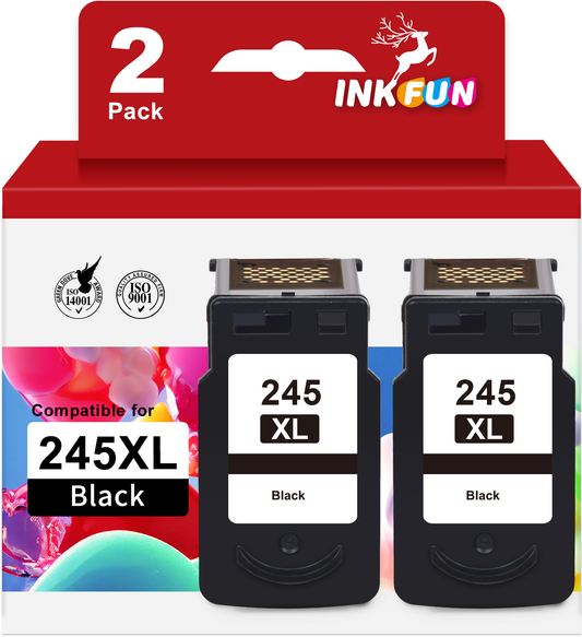 245XL Ink Cartridge for Canon Ink 245 for Canon 245 PG-245 243 Black Ink for Canon Pixma MG2500 TR4500 (2 Black)