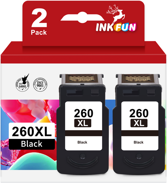 260XL Black Ink for Canon 260 Black Ink for Canon Ink 260 PG-260XL for TS6420 Printer (2 Black)