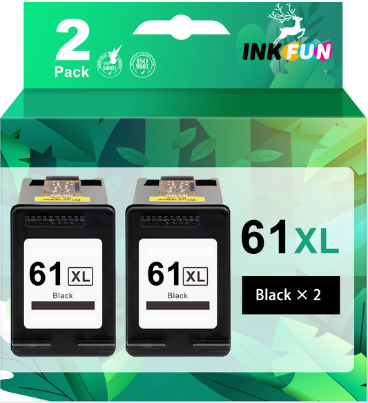 61XL Ink Cartridge Replacement for HP 61 Black Ink for HP Envy 5530 (2 Black)