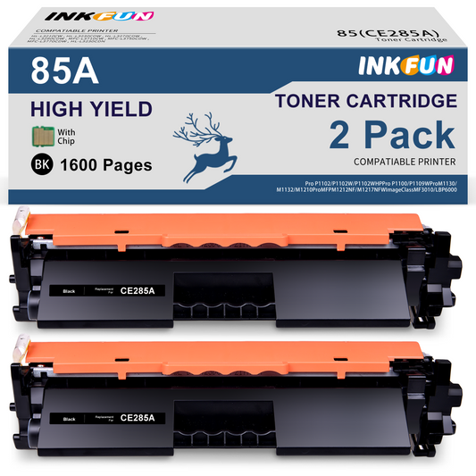 85A Toner Replacement for HP 85A Black Toner Cartridge for CE285A for HP Laserjet P1102w (2 Pack)